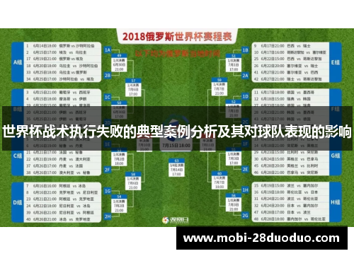 世界杯战术执行失败的典型案例分析及其对球队表现的影响