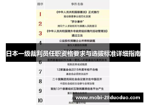 日本一级裁判员任职资格要求与选拔标准详细指南